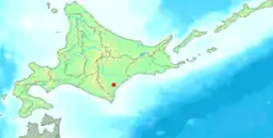 Location of Chūrui in Hokkaido (Tokachi Subprefecture)