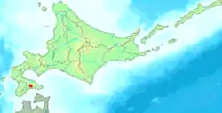 Location of Ōno in Hokkaido