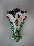 Wall Pocket coloured glazes, c. 1870, naturalistic in style