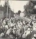Mourners at Husayni's funeral gather near Sheikh Jarrah
