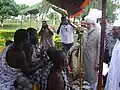 Khalifatul Massih V greeting the chiefs of the surrounding villages of the Jamia