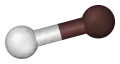 Ball-and-stick model of hydrogen astatide