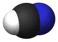 Spacefill model of hydrogen cyanide