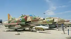 A-4N & A-4H Skyhawk Ayit (from left) of 147 Squadron "Goring Ram", sta­tioned in two squadrons at Tel&nbsp;Nof