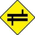 W 021R Staggered Crossroads Ahead at Dual C'way - Right