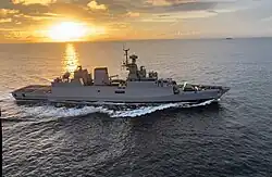 Kavaratti patrolling the Indian Ocean.