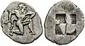 Archaic coin of Thasos, c. 500–463&nbsp;BC.[11]