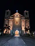 Façade at night