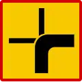 Course of priority road at intersection[7]