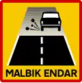 Start of gravel road, slow to 80 km/h (for the best conditions, vary by weather)