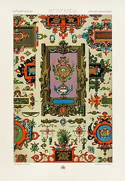 16th and 17th century Renaissance cartouches from L'Ornement Polychrome, by Albert Racinet, 1888