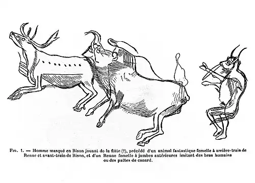 Sorcerer from Grotte des Trois-Frères with a musical bow