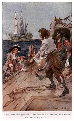 He scrambled aboard