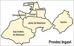 Location of the municipality within the Ingavi Province