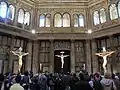 Exhibited in 2012 (right), beside the crucifix of Michelangelo (centre) and crucifix of Donatello (left).