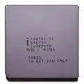 An A80386-16 marked "16 BIT S/W ONLY" with the multiply bug