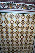 Interior art work on the roof of Kuthar palace