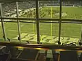 Looking at the University of Cincinnati band from Windows restaurant.
