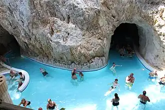 Entrance and exit from the cave baths