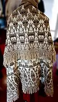 A Galway Shawl held in a small traditional clothing collection on Inisheer.