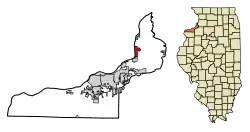 Location of Port Byron in Island County, Illinois.
