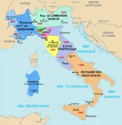 Changes of borders with Nice and Savoy annexed by France in 1860.