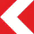 Chevron marker (red singular)