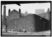 The wall of the old jail's yard