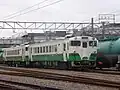 The former JR East KiHa 40 is scheduled to be transferred to Kominato Railway is detained at Soga Station.
