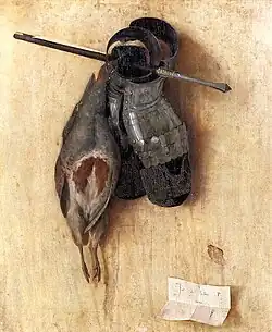 Jacopo de' Barbari  1440–before 1516, Still-Life with Partridge and Gauntlets, 1504
