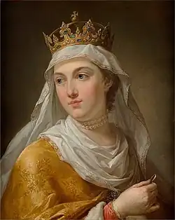 photo of painting by Bacciarelli of the young Polish King Jadwiga