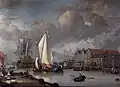 Gezicht op Oostereiland by Jan Claesz. Rietschoof