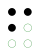 ⠋ (braille pattern dots-124)