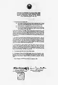 Instrument of Surrender signed by Admiral Lord Louis Mountbatten for the Allies and General Itagaki for the Japanese