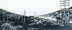 Old power lines in construction