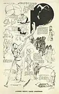 'Jawbone Neild's Tariff Nightmare', a group of cartoons depicting John C. 'Jawbone' Neild by Livingston Hopkins, published in The Bulletin, 3 October 1907.