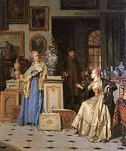 Jean Carolus, 1880, At the Antiquarian's, oil on canvas, 96 x 78&nbsp;cm, private collection