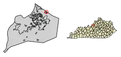 Location of Coldstream in Jefferson County, Kentucky