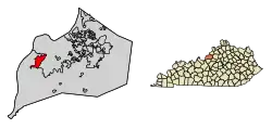 Location of Shively in Jefferson County, Kentucky