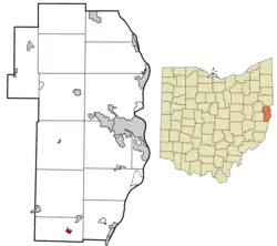 Location of Mount Pleasant in Jefferson County, Ohio