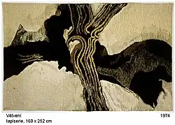 Branching, author's, hand-woven tapestry160 × 252&nbsp;cm, 1974