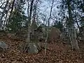 "Jethro's Table" (Tantamount Lookout) with supposed collapsed remains of his cave