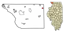 Location of Nora in Jo Daviess County, Illinois