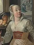 Linen partlet with ties