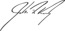 Cursive signature in ink