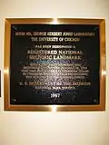 National Historic Landmark Dedication Plaque