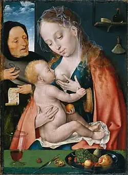 Joos van Cleve, Metropolitan Museum of Art, c. 1512, adapting a van Eyck Madonna with Joseph added