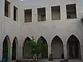 Inside the courtyard of the modern structure