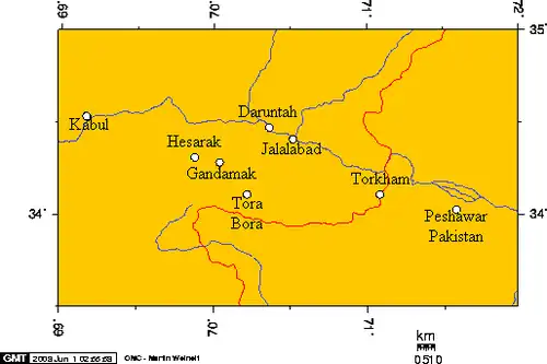Darunta, Kabul, Peshawar, and some cities in Nangarhar, Afghanistan.