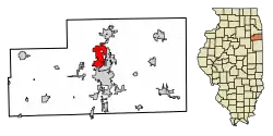 Location of Bourbonnais in Illinois